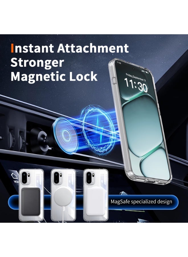 Transparent Magnetic Phone Case for OnePlus 15R 5G Thin Flexible Silicone + PC Acrylic Back Never Yellowing Camera Protection Shockproof Cell Phone Cover - view 2