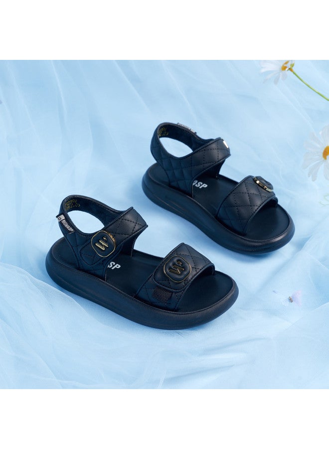 Bumblebee صنادل صيفية مفتوحة الأصابع للفتيات بتصميم مجوف عصرية ومضادة للانزلاق، أحذية شاطئية للأطفال، صنادل أميرة - Image 3