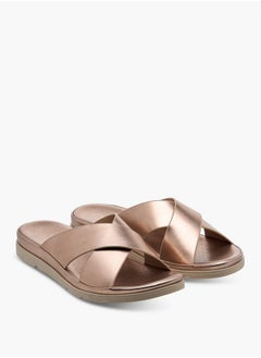 Le Confort Women's Solid Slip-On Cross Strap Sandals  - Image 1