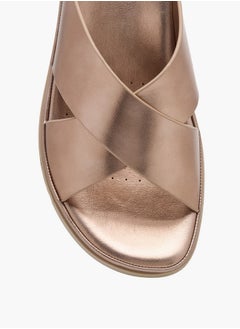 Le Confort Women's Solid Slip-On Cross Strap Sandals  - Image 4