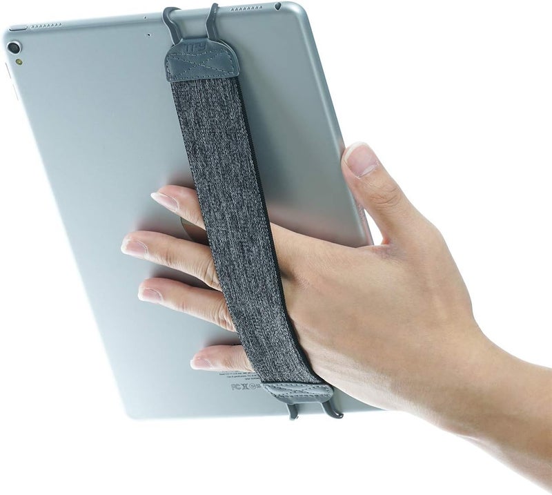 TFY حامل جهاز لوحي TFY مع حزام يد لجهاز iPad Air 5 Mini 6 Pro 1197 بوصة Samsung Galaxy Tab المزيد حزام مرن مزدوج الطبقة حوامل معدنية قوية رمادي - Image 1