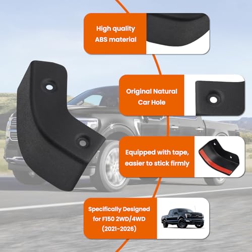 TECHPICCO Mud Flap Delete Compatible with Ford F150 2WD/4WD 2021-2026, Mud Guards Mudflaps Delete Compatible with Ford F150 Accessories 2021-2026 - Image 3