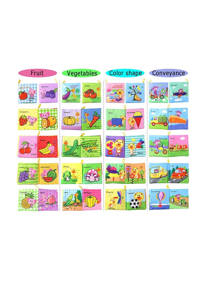 4-Piece Non-Toxic Fabric Educational Baby'S Soft Cloth Books Set With Rustling Sound Crinkle 24x23x5.4cm - Image 5