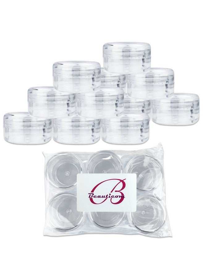 Pana 10Pcs Small Travel Containers, Clear Sample Containers With Screw Lids, 5 Size 3/5/10/15/20 Gram Sample Jars With 12Pcs Labels And 2Pcs Mini Disposable Spatula, Makeup Sample Containers Bpa Free - Image 1