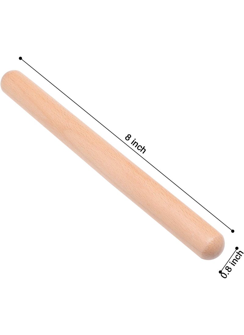 Mihey 8 Pairs 16 Packs Classical Wood Claves Musical Percussion Instrument 8 Inch Natural Hardwood Rhythm Sticks with 2 Carry Bags for Adults and Kids  - Image 4