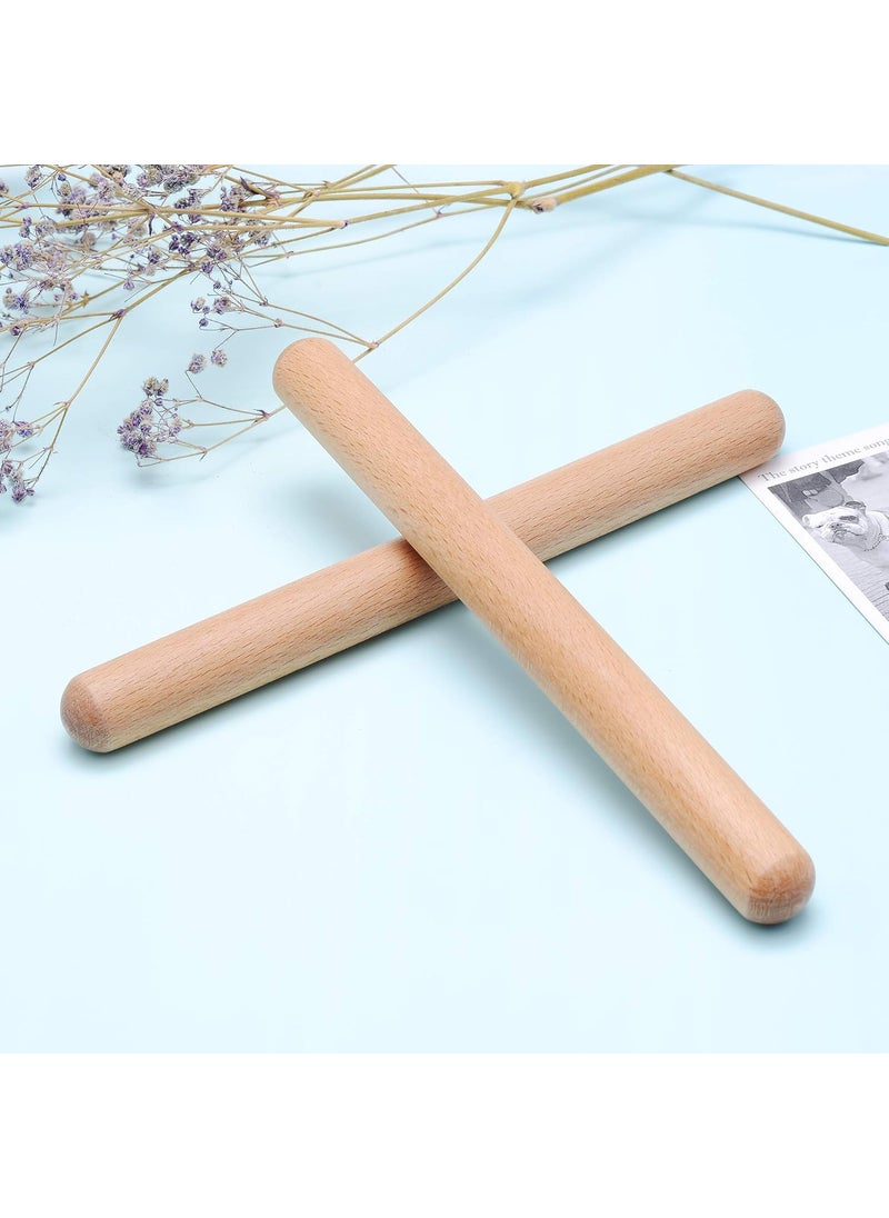 Mihey 8 Pairs 16 Packs Classical Wood Claves Musical Percussion Instrument 8 Inch Natural Hardwood Rhythm Sticks with 2 Carry Bags for Adults and Kids  - Image 5