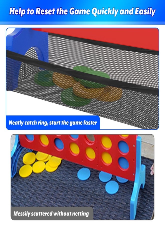 Homakover Mesh Net Only for 4 in a Row Connect Game, Mesh Bag Pocket with Adjustable Straps to Catch Falling Rings, 4-to-Score Game Jumbo Rings Holder, No Need to Pick Scattered Coins, Board Game Accessories - Image 3