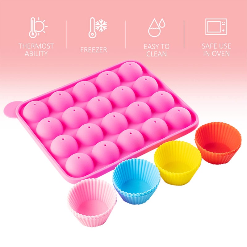NICE KITCHEN Cake Pop Maker Kit with 2 Silicone Mold Sets with 3 Tier Cake Stand, Chocolate Candy Melts Pot, Silicone Cupcake Molds, Paper Lollipop Sticks, Decorating Pen with 4 Piping Tips, Bag and Twist Ties - Image 2