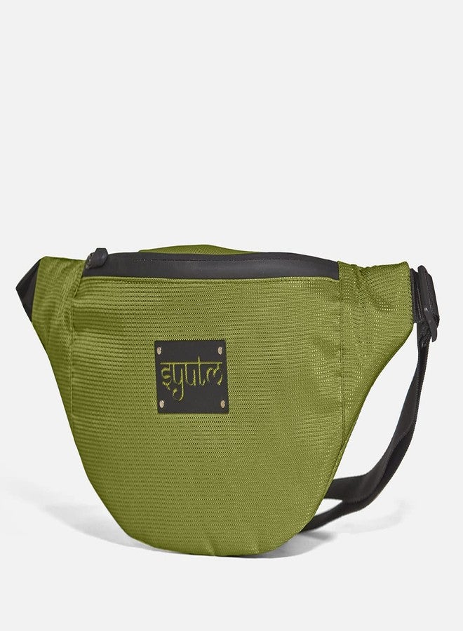 Syutm Unisex Waist Pack Travel Handy Hiking Zip Pouch Elegant Style Document Money Phone Belt Sport Bag Bum Bag for Men and Women Nylon Adjustable Strap (Bright Green) - Image 4