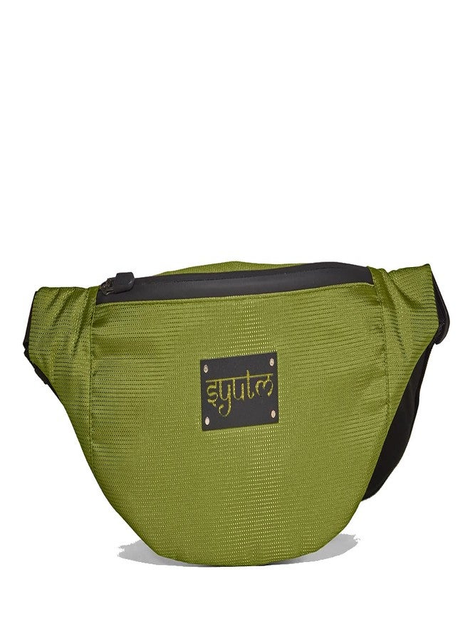 Syutm Unisex Waist Pack Travel Handy Hiking Zip Pouch Elegant Style Document Money Phone Belt Sport Bag Bum Bag for Men and Women Nylon Adjustable Strap (Bright Green) - Image 1