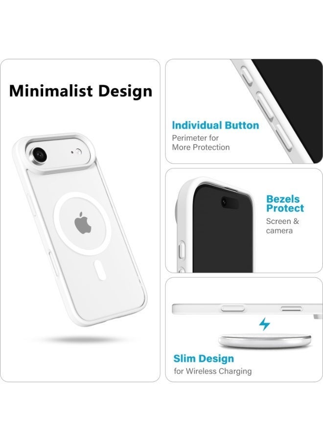 أكاليكس جراب مغناطيسي شفاف لهاتف iPhone 17 Air،  MagSafe، غطاء خلفي شفاف مقاوم للصدمات، (أبيض) - Image 4