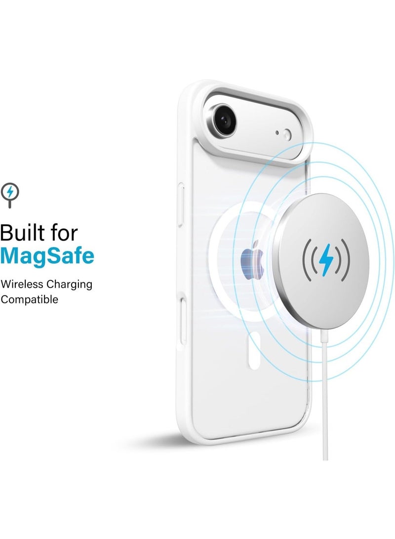 أكاليكس جراب مغناطيسي شفاف لهاتف iPhone 17 Air،  MagSafe، غطاء خلفي شفاف مقاوم للصدمات، (أبيض) - Image 5