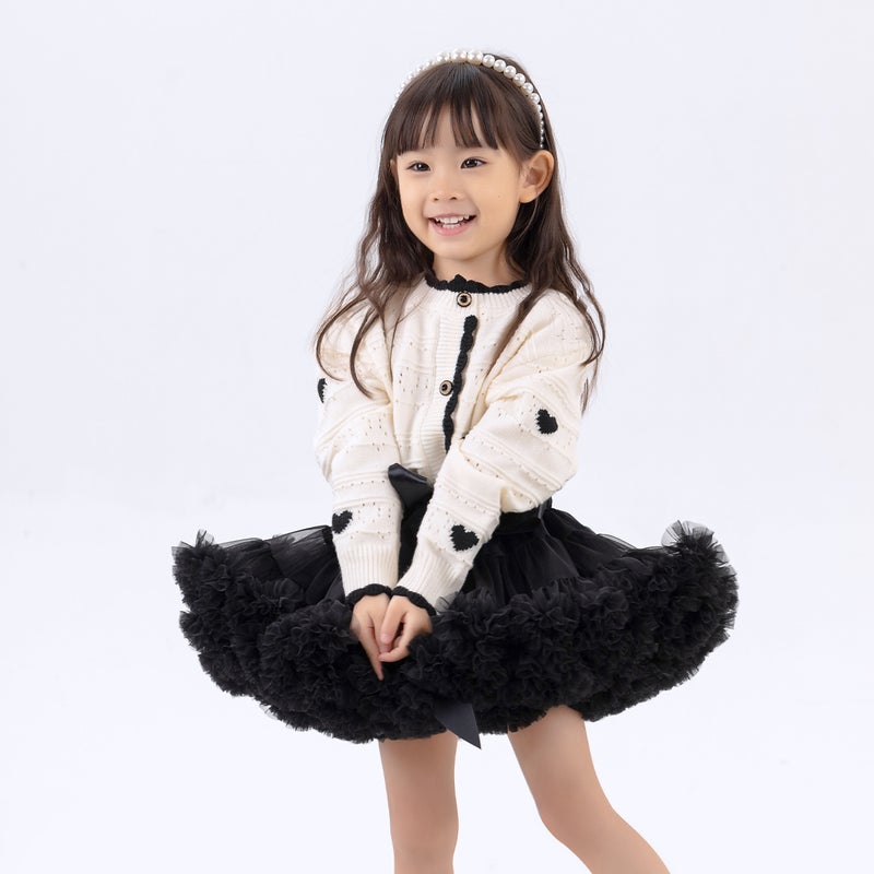 Burgundy Puffy Tutu Princess Skirt Kids Black 
