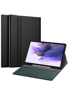 Fintie Fintie Keyboard Case for Samsung Galaxy Tab S8 Plus 2022/S7 FE 2021/S7 Plus 2020 12.4 Inch, [7 Color Backlight] Slim Stand Cover w/Detachable Wireless Bluetooth Keyboard, Black  - Image 1