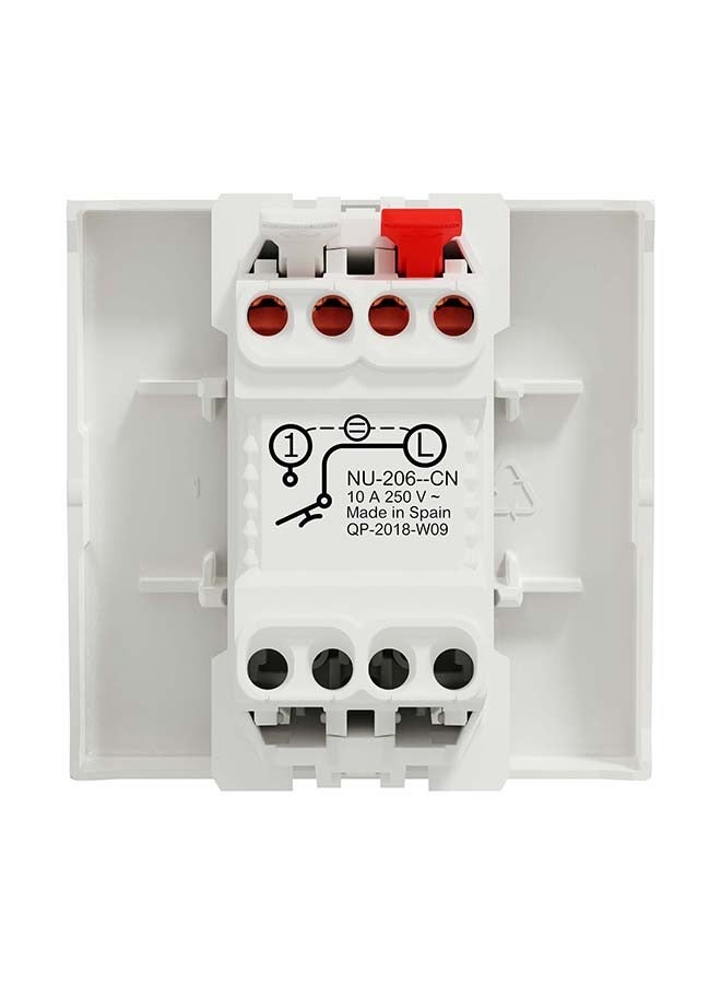 Schneider Electric Push-Button, New Unica, Mechanism, + No Push-Button, 10A, 2 Modules, Screwless Terminals, Ip4X, White - Image 4
