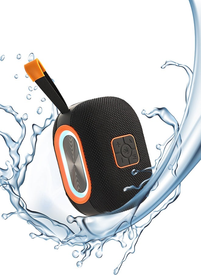LAWAZIM Waterproof Bluetooth Speaker-5W - Black Color - Portable Wireless Speaker with Dual-Sided Sound, TF/USB/FM/AUX Playback, and USB Charging -Ideal for Travel, Outdoor Use, and Home Entertainment - Image 1