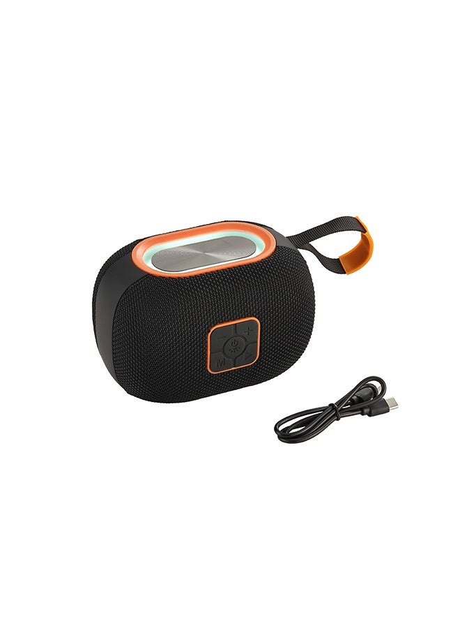 LAWAZIM Waterproof Bluetooth Speaker-5W - Black Color - Portable Wireless Speaker with Dual-Sided Sound, TF/USB/FM/AUX Playback, and USB Charging -Ideal for Travel, Outdoor Use, and Home Entertainment - Image 2