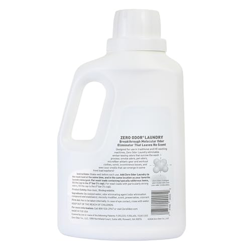 Zero Odor – Laundry Odor Eliminator - Permanently Eliminate laundry Odor – Patented Molecular Technology Best For Clothes, Towels & Linens, Shoes, Bags, Etc. - rinse and refresh Again, 64oz - Image 2