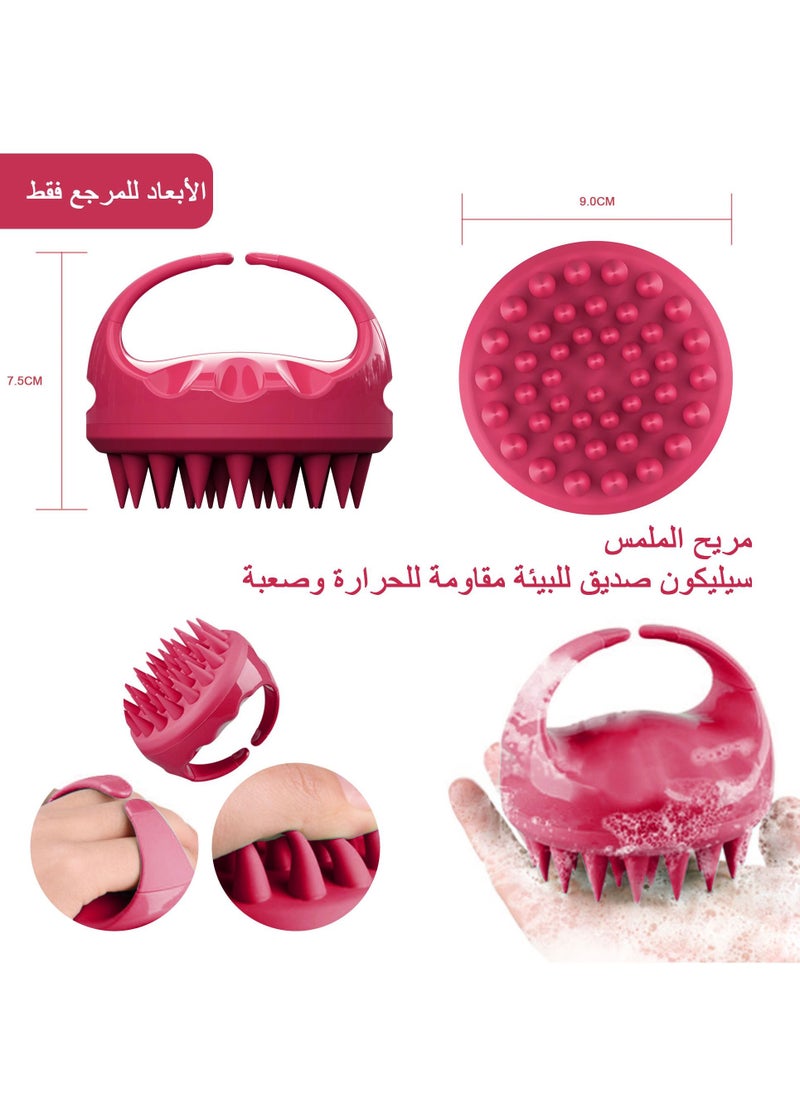 Syarme Scalp Massager, Generic Scalp Scrubber with Soft and  Flexible Silicone Bristles, Shampoo Brush for Hair Care, Head Relaxation, Anti-Dandruff and Hair Growth and More, with Storage Box, Fuchsia  - Image 5