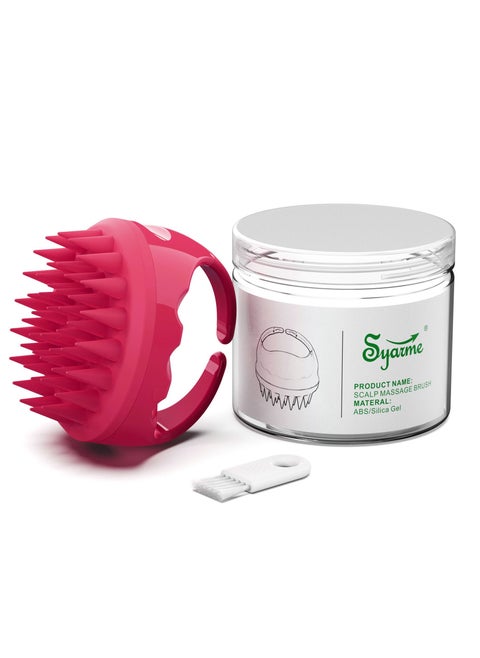 Scalp Massager, Generic Scalp Scrubber with Soft and  Flexible Silicone Bristles, Shampoo Brush for Hair Care, Head Relaxation, Anti-Dandruff and Hair Growth and More, with Storage Box, Fuchsia