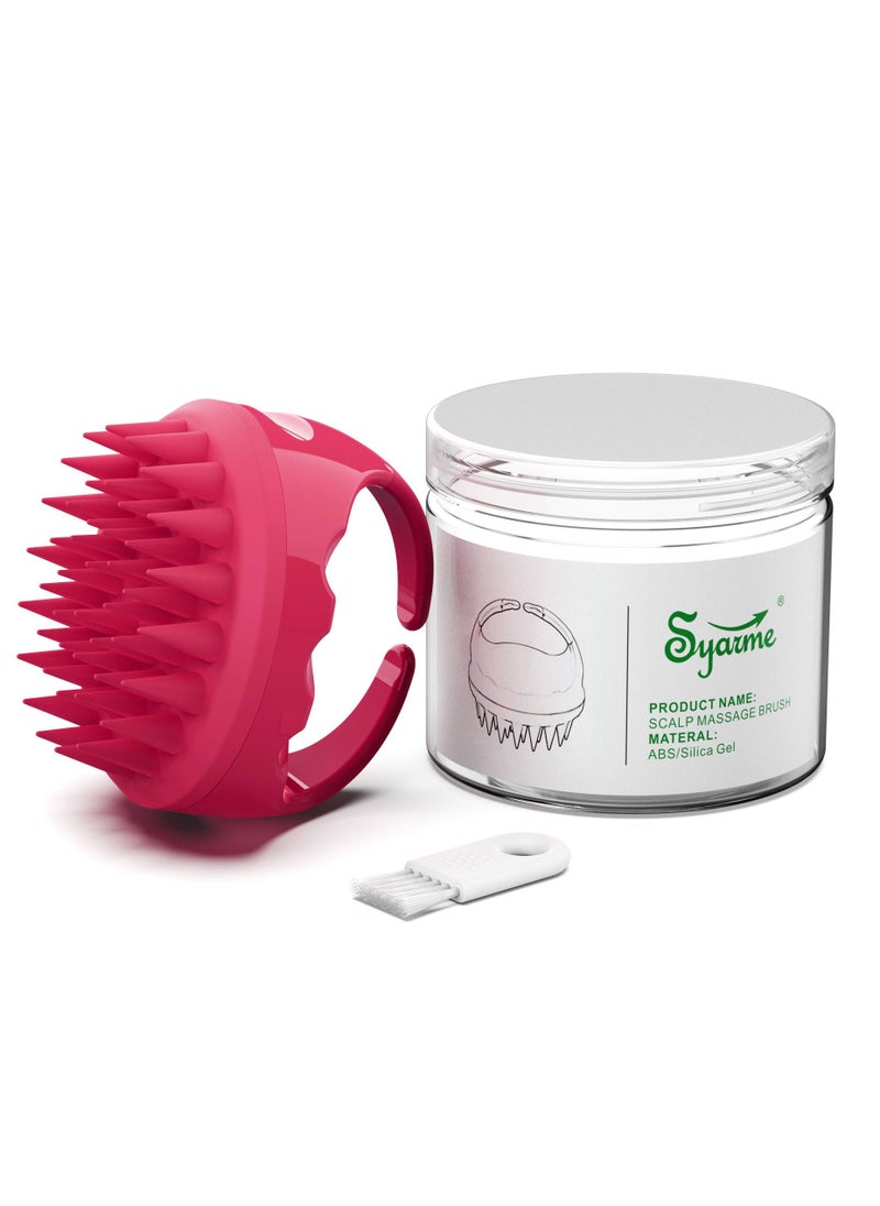 Syarme Scalp Massager, Generic Scalp Scrubber with Soft and  Flexible Silicone Bristles, Shampoo Brush for Hair Care, Head Relaxation, Anti-Dandruff and Hair Growth and More, with Storage Box, Fuchsia  - Image 1