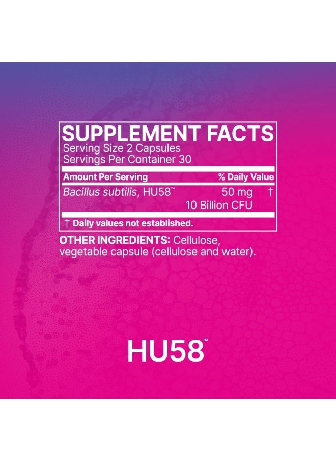Microbiome Labs Microbiome Labs HU58 - High Potency Bacillus subtilis Probiotic Supplement - Probiotics for Digestive Health & Immune Support - 100% Survivability - 10 Billion CFU, Shelf-Stable (60 Capsules)  - Image 3