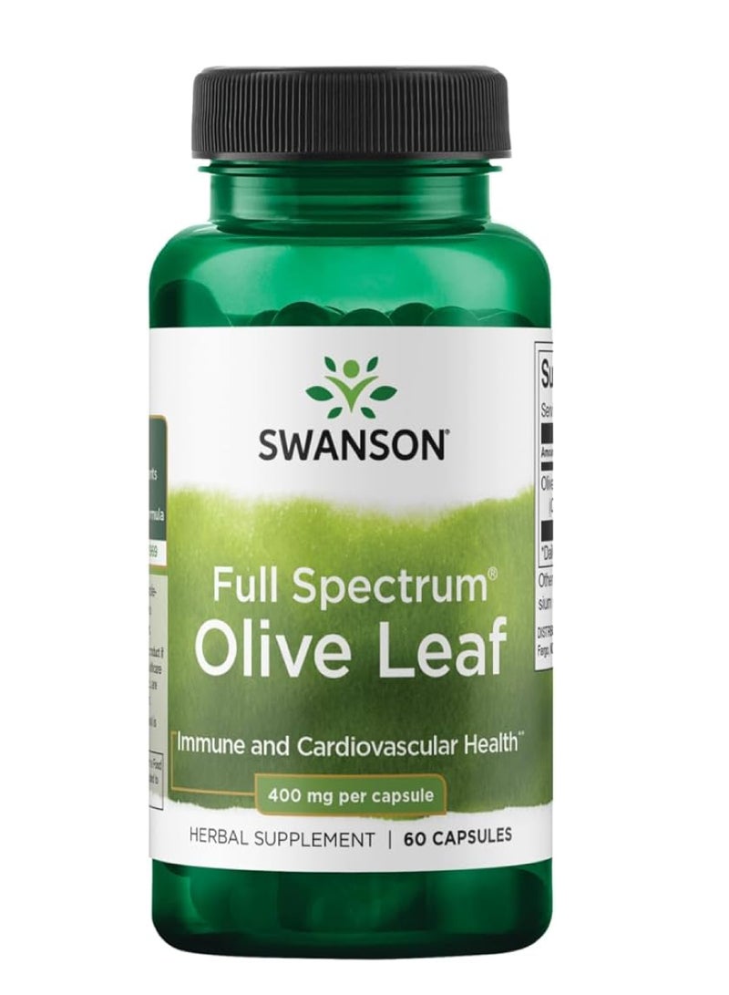 Swanson Full Spectrum Olive Leaf 400 mg 60 Capsules