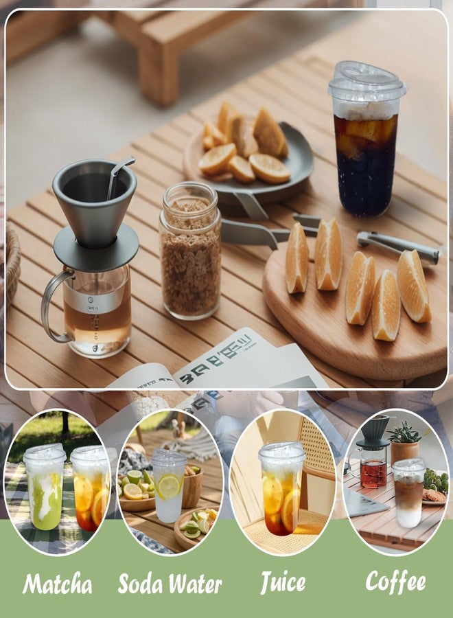 Thrseely 50 Sets Clear Plastic Coffee Cups with Sip Lids, Disposable PET Cups for Iced Coffee, Smoothie, Cold Beverage, Plastic Crystal for Shops and Party Catering (Clear, 16 oz) - Image 5