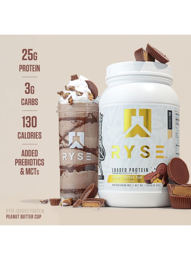RYSE Loaded Protein Premium Whey Protein – Peanut Butter Cup Flavor, 2.3LB, 27 Servings | High Protein Recovery Formula - Image 3