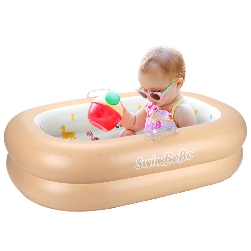 Swimbobo Inflatable Baby Bathtub  Soft Portable Baby Bath for Infants and Toddlers Easy to Inflate Waterproof Ideal for Home and Travel Basic - Image 1
