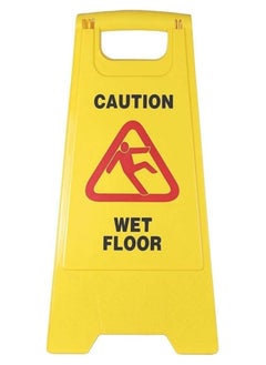 Beauenty Caution Wet Floor Sign - Yellow | Plastic Slippery Floor Warning Sign | Two Side Foldable Slippery Floor Sign | Type A Freestanding Warning Sign for Outdoor and Indoor  - Image 4