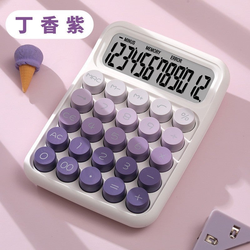 Dopamine Color Calculator 12-Bit Internet Red Cute Keyboard Calculator Candy Color Office Financial Accounting - Image 1