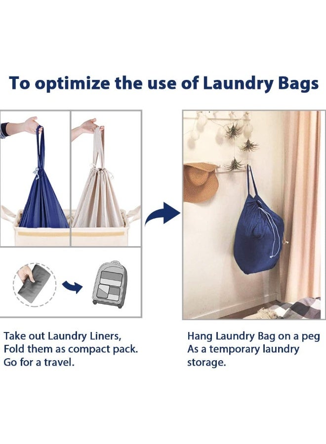 MCleanPin MCleanPin Laundry Hamper with Lid and 2 Removable Liners, Collapsible Dirty Clothes Hamper with 2 Handles, Foldable  - Image 5