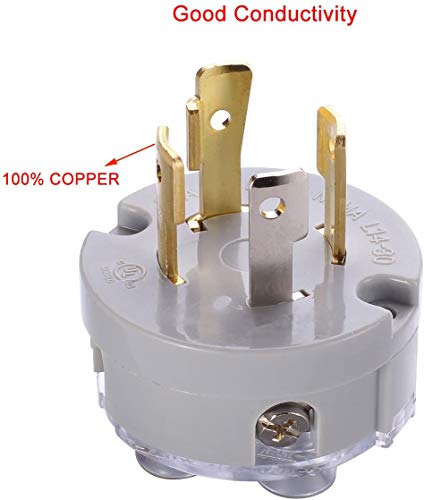 Miady NEMA L14-30P Generator Plug, 30 Amp 4-Prong Industrial Grade Locking Male Plug Up to 7,500W, Grounding Type/UL listed - Image 4