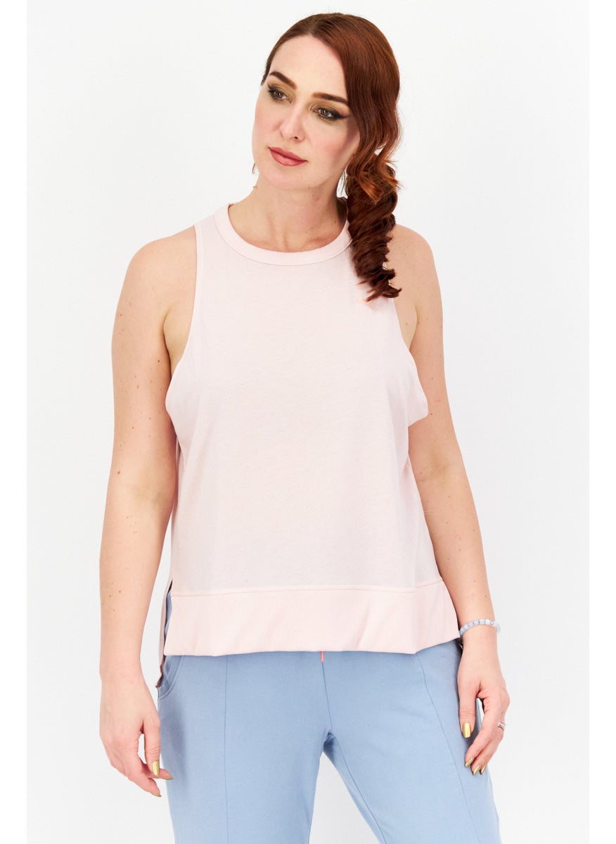 PUMA Women Sportswear Fit Crew Neck Sleeveless Brand Logo Tank Top, Pink  - Image 1