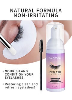 SAUVASINE Eye Lash Shampoo 50ML - Remove Makeup Residue And Mascara - Gentle Deep Cleansing And No Irritating Or Burning For Eyelash Extension Foam - Perfect For Salon Use And Home Care  - Image 4