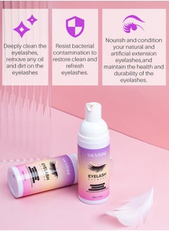 SAUVASINE Eye Lash Shampoo 50ML - Remove Makeup Residue And Mascara - Gentle Deep Cleansing And No Irritating Or Burning For Eyelash Extension Foam - Perfect For Salon Use And Home Care  - Image 5