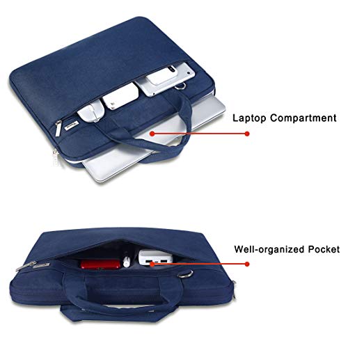 Voova Laptop Bag 15.6 Inch, 360° Protective Laptop Case Sleeve Compatible with MacBook Air 15 M2/M3/M4, MacBook Pro 15/16, 15-16” Lenovo Dell Hp, Waterproof Computer Bag Slim Briefcase, Blue - Image 2