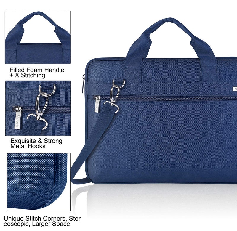 Voova Laptop Bag 15.6 Inch, 360° Protective Laptop Case Sleeve Compatible with MacBook Air 15 M2/M3/M4, MacBook Pro 15/16, 15-16” Lenovo Dell Hp, Waterproof Computer Bag Slim Briefcase, Blue - Image 5