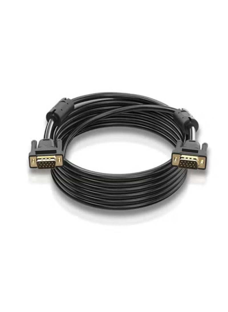 VGA 3+6 Male To Male Cable For Projector Monitor Black 5 Meter