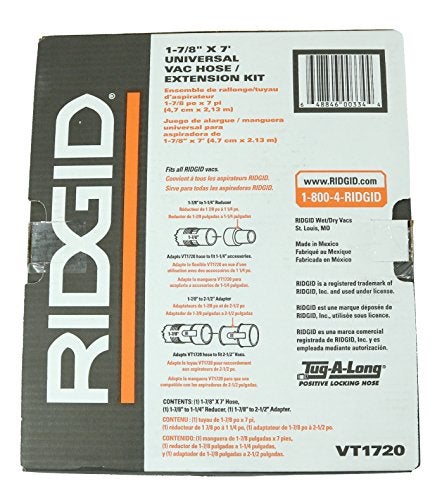 Ridgid Tug-A-Long Genuine OEM 31713 1-7/8 Inch, 7 Foot Vacuum Hose Kit for Wet / Dry Vacuums w/ 1-1/4“ Adapter - Image 3