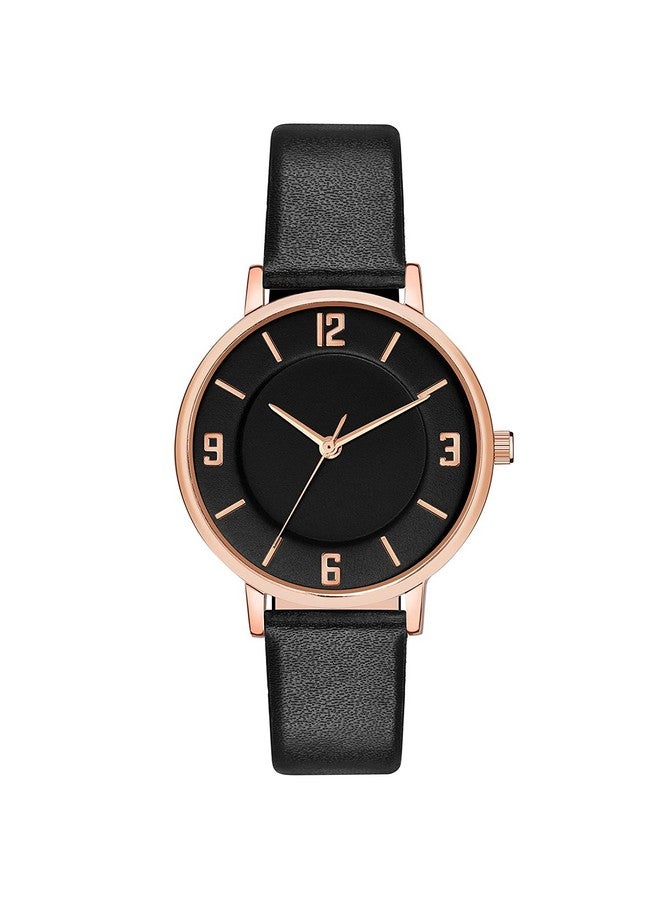 SWADESI STUFF SWADESI STUFF Black Dial Ultra Light Weight Leather Strap Analog Watch for Women and Girls - Image 1