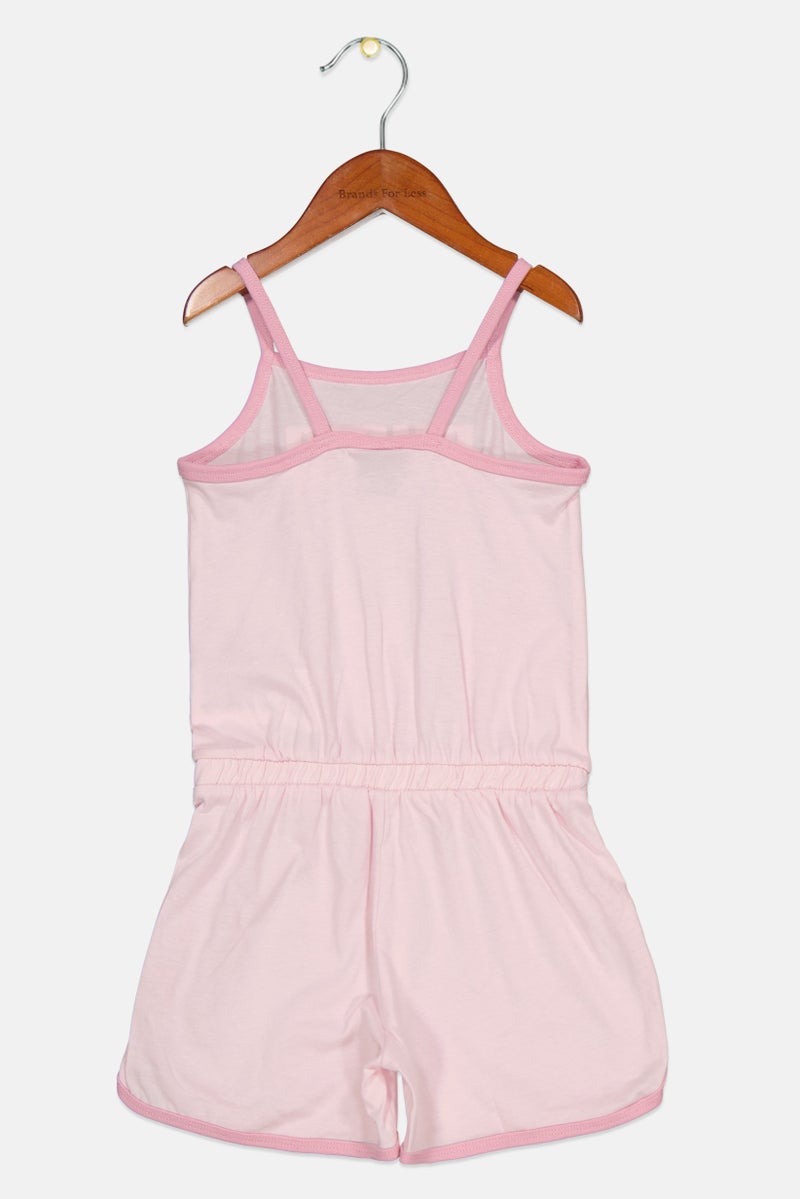 Kids Girl Sportwear Fit Sleeveless Romper, Light Pink