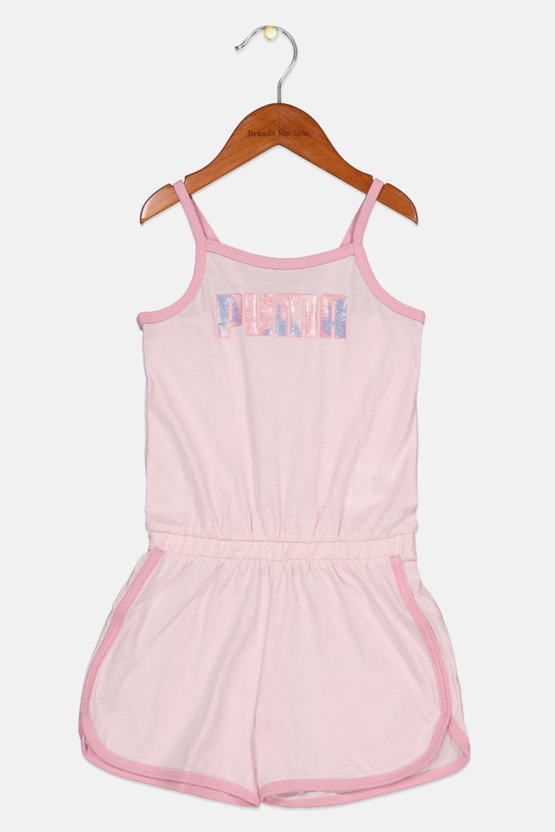 Kids Girl Sportwear Fit Sleeveless Romper, Light Pink