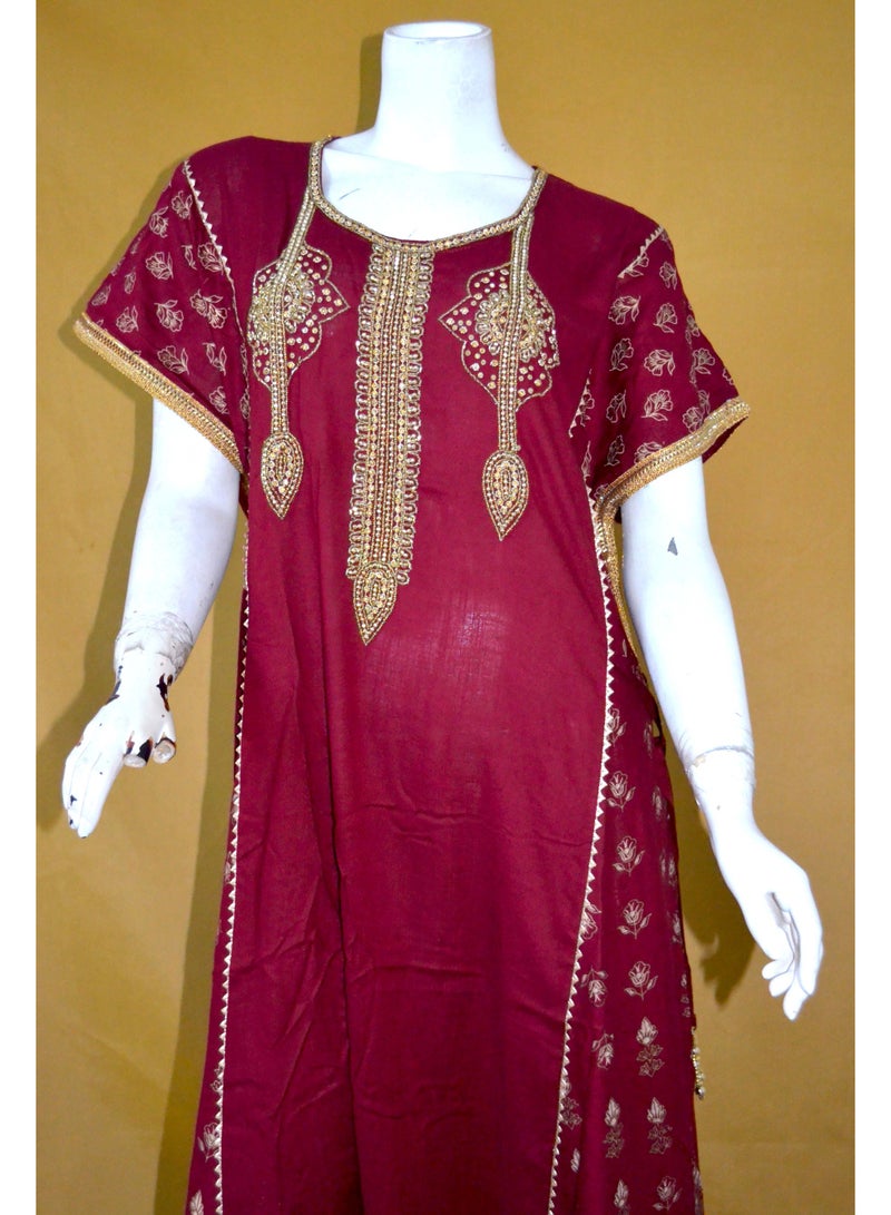 زينة جلابية نسائية أنيقة مطرزة – واسعة من الأسفل، بأكمام باتوينج، بشريط جانبي قابل للتعديل - Image 4