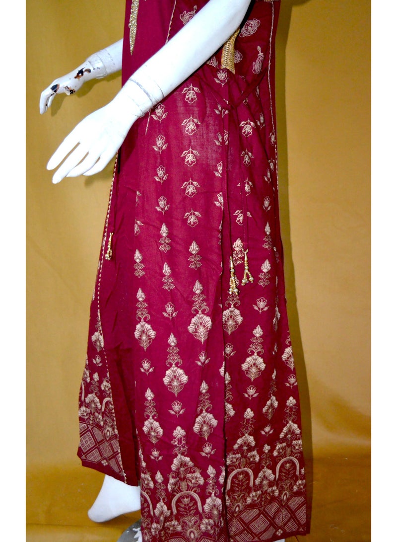 زينة جلابية نسائية أنيقة مطرزة – واسعة من الأسفل، بأكمام باتوينج، بشريط جانبي قابل للتعديل - Image 5