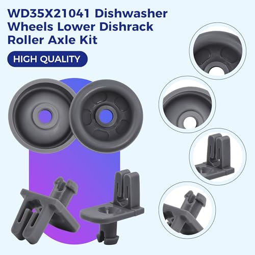 Romalon WD35X21041 Dishwasher Wheels Lower Dishrack Roller Axle Kit WD12X10136 WD12X10277 Compatible with GE Profile Lower Rack Kit 8PC Studs and 8PC Rollers - Image 4