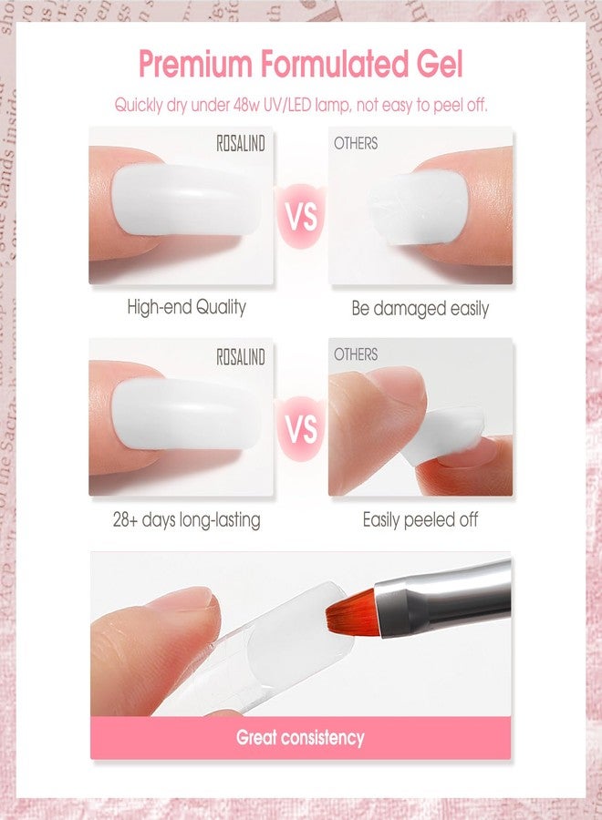 ROSALIND White Rose Pink Acrylic Poly Extension Gel, 2 PCS 2oz/60ml White Poly Nail Gel Set for white Nail Art Decoration, Builder Pink Gel Thickening Poly Nail Gel Tube Easy to DIY Use Need UV Lamp - Image 5