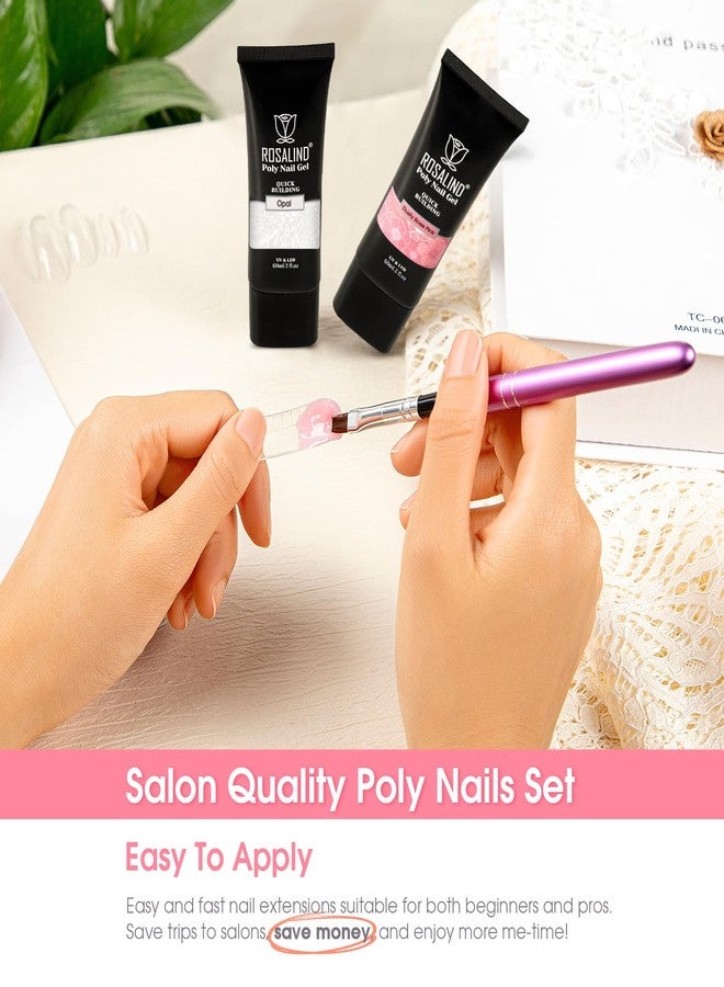 ROSALIND White Rose Pink Acrylic Poly Extension Gel, 2 PCS 2oz/60ml White Poly Nail Gel Set for white Nail Art Decoration, Builder Pink Gel Thickening Poly Nail Gel Tube Easy to DIY Use Need UV Lamp - Image 3