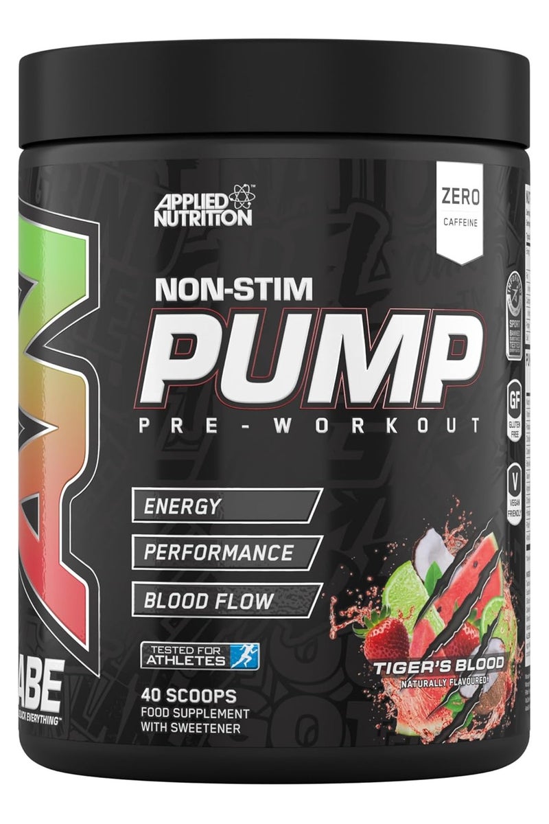 Applied Nutrition ABE Pump Pre Workout Stim Free- Tigers Blood Flavor 40 Scoops, 500 gm - Image 1